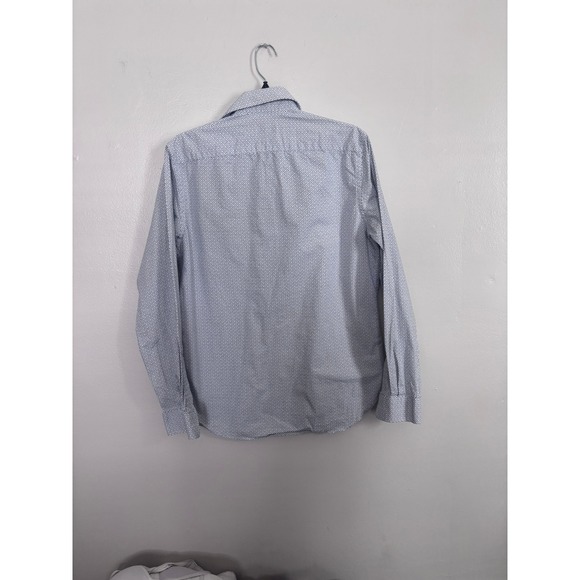 Michael Kors Slim Fit Dress Shirt Mens White Blue Dot Print Button Down Size M - Picture 2 of 8